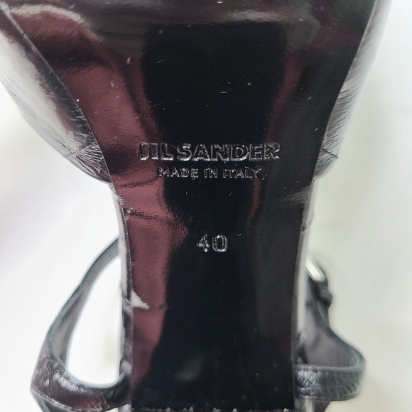 Jil Sander Runway Black Heeled Mule Ankle Strap Shoes - Picture 12 of 14